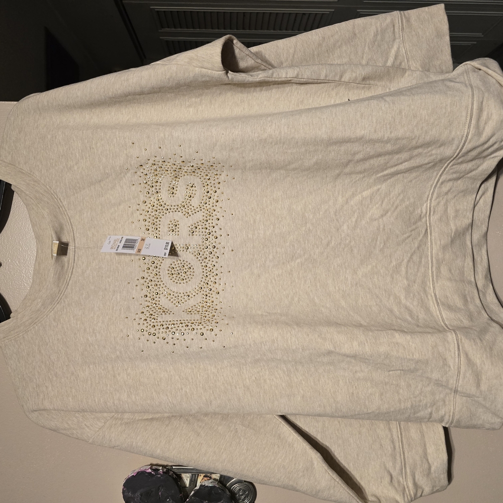 KORS Beige Sweatshirt with Gold Accents